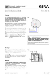 Gira 0521 00 Gebruiksaanwijzing
