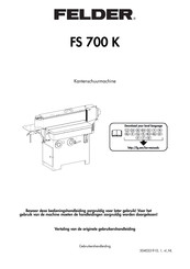 Felder FS 700 K Bedieningshandleiding