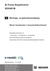 Becker B-Tronic EasyControl EC5401B Montage- En Gebruiksaanwijzing