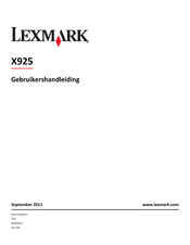 Lexmark X925 Gebruikershandleiding