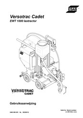 ESAB Versotrac Cadet EWT 1000 lastractor Gebruiksaanwijzing