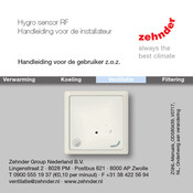 Zehnder Hygro sensor RF Handleiding Voor De Installateur