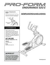 Pro-Form ENDURANCE 520 E Gebruikershandleiding