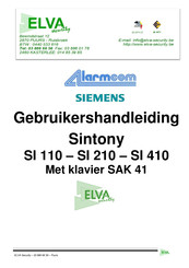 Siemens Alarmcom Sintony SAK 41 Gebruikershandleiding