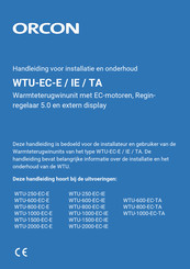 Orcon WTU-EC-E Handleiding Voor Installatie En Onderhoud