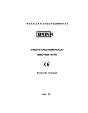 Brink Renovent HR 400 RB Installatievoorschriften