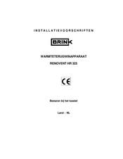 Brink RENOVENT HR 325 Installatievoorschriften