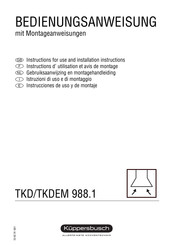 Kuppersbusch TKDEM 988.1 Bedienings- En Veiligheidsinstructies