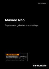 Cannondale Mavaro Neo Supplement Gebruikershandleiding