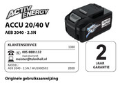 Activ Energy WU5900592 Gebruiksaanwijzing