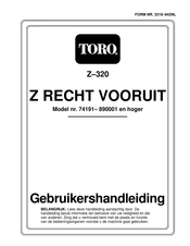 Toro Z-320 Gebruikershandleiding