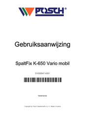 Posch SpaltFix K-650 Vario mobil Gebruiksaanwijzing