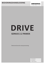 Siegenia DRIVE GENIUS 2.2 PANIEK Bedieningshandleiding