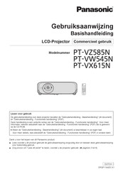 Panasonic PT-VZ585N Gebruiksaanwijzing