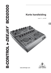 Behringer B-CONTROL DEEJAY BCD2000 Korte Handleiding