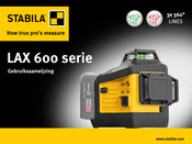 Stabila LAX 600 Series Gebruiksaanwijzing