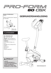 Pro-Form 80 CSX Gebruikershandleiding