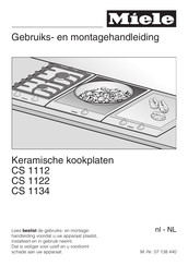 Miele CS 1134 Gebruiks- En Montagehandleiding