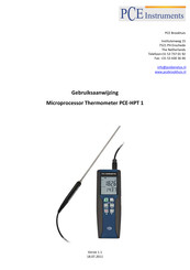 PCE Instruments PCE-HPT 1 Gebruiksaanwijzing