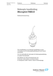 Endress+Hauser Micropilot FMR10 Beknopte Handleiding