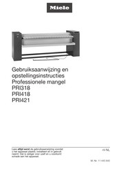 Miele PRI318 Gebruiksaanwijzing