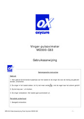 oxycure MD300-C63 Gebruiksaanwijzing