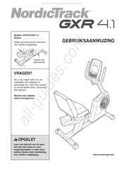 NordicTrack NTEVEX75011.0 Gebruiksaanwijzing