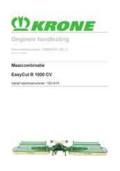 Krone EasyCut B 1000 CV Originele Handleiding