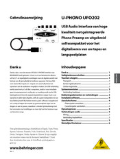 Behringer U-PHONO UFO202 Gebruiksaanwijzing