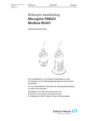 Endress+Hauser Micropilot FMR20 Modbus RS485 Handleiding