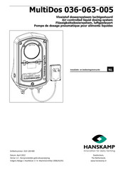 Hanskamp MultiDos 036-063-005 Installatie- En Bedieningsinstructies