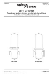 Spirax Sarco CSF16 Instructies Voor Installatie En Onderhoud