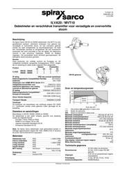 Spirax Sarco MVT10 Gebruikershandleiding