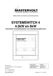 Mastervolt SYSTEMSWITCH 4 Gebruikers- En Installatiehandleiding