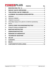 Powerplus POW754 Gebruiksaanwijzing