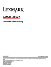 Lexmark X500n Gebruikershandleiding