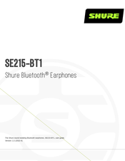 Shure SE215-BT1 Gebruiksaanwijzing