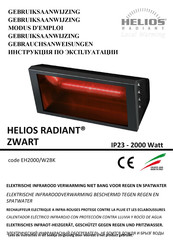 Helios Radiant EH2000/W2BK Gebruiksaanwijzing