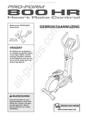 Pro-Form 800 HR Gebruiksaanwijzing