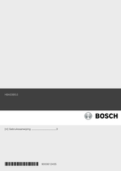 Bosch HBA33B5 0 Series Gebruiksaanwijzing