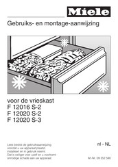 Miele F 12016 S-2 Gebruiks- En Montage-Aanwijzing
