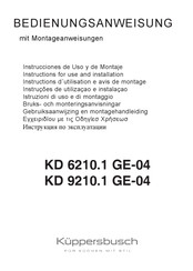 Kuppersbusch KD 6210.1 GE-04 Gebruiksaanwijzing En Montagehandleiding