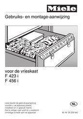 Miele F 423 i Gebruiks- En Montage-Aanwijzing