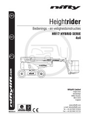 niftylift Heightrider HR17 HYBRID 4x4 Series Bedienings- En Veiligheidsinstructies