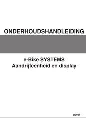 Yamaha Motor e-Bike SYSTEMS DU-04 Onderhoudshandleiding