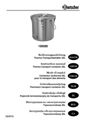 Bartscher 100080 Gebruiksaanwijzing