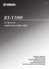 Yamaha RX-V1800 Gebruiksaanwijzing