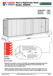 Absco Sheds 3060HK Gebruiksaanwijzing