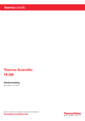 Thermo Scientific TX-200 Gebruiksaanwijzing