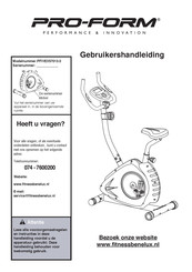 Pro-Form PFIVEX57013.0 Gebruikershandleiding